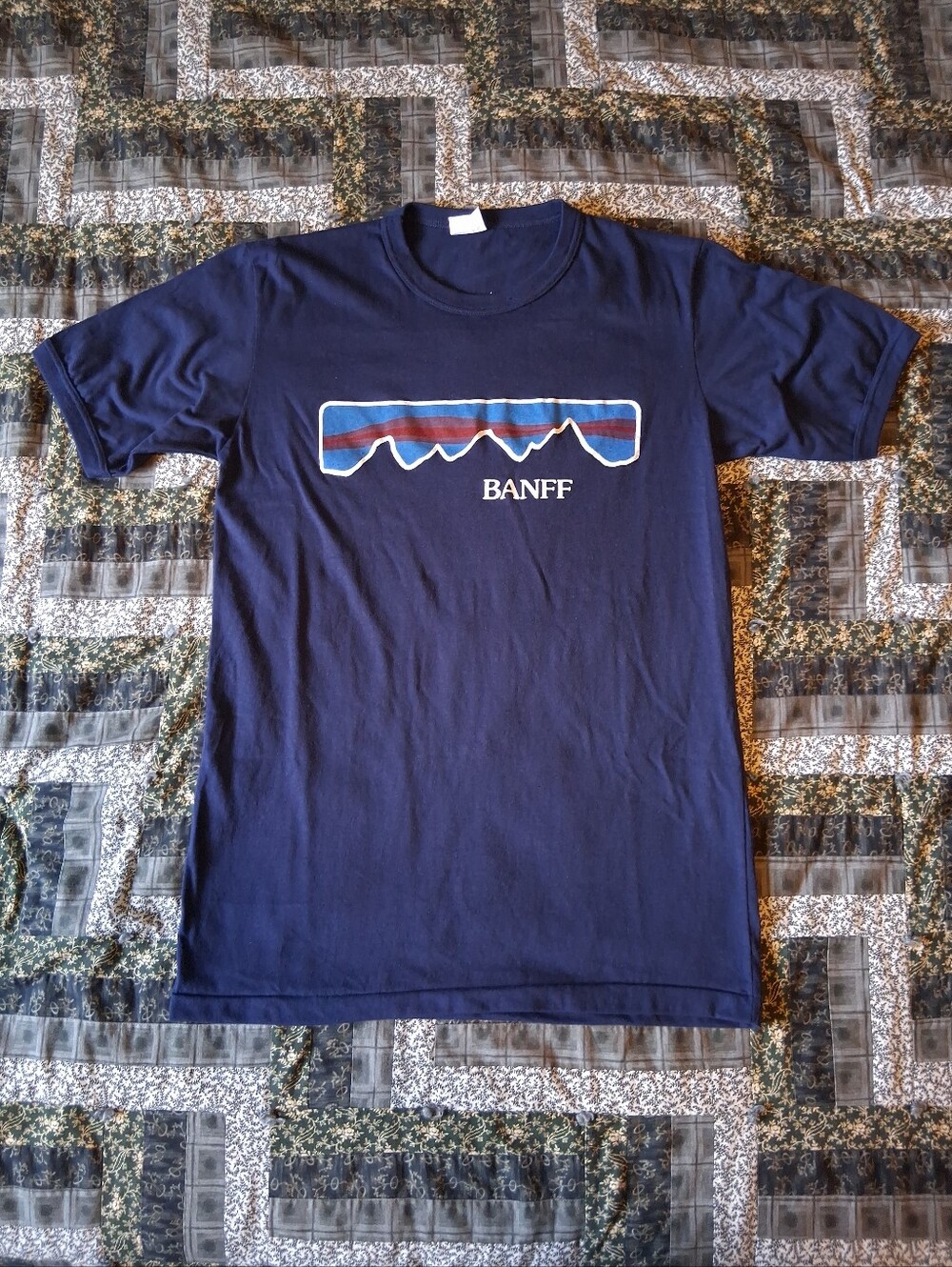 Vintage 1980s Kelly Sportswear Ltd. Banff Alberta Dark Blue T-Shirt Adult Large